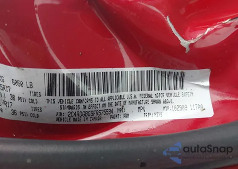 2015 Dodge Grand Caravan Se из США, поврежденный, VIN 2C4RDGBG5FR575594